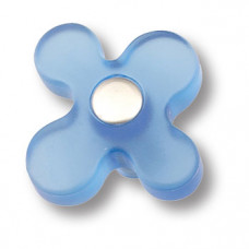 Ручка кнопка детская, цветок голубой