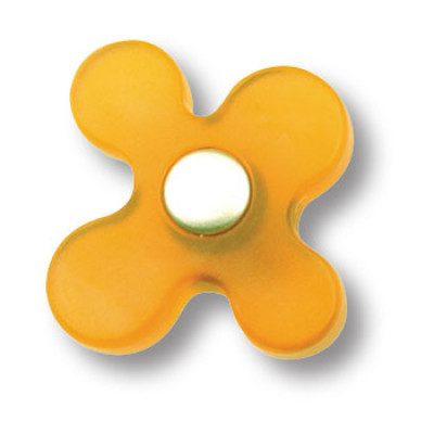 Ручка кнопка детская, цветок оранжевый