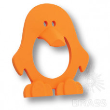 Ручка кнопка детская, пингвин оранжевый