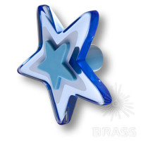 Ручка-кнопка в форме звезды, цвет синий