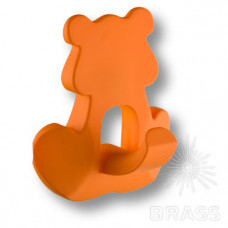 Ручка кнопка детская, медведь оранжевый 32 мм