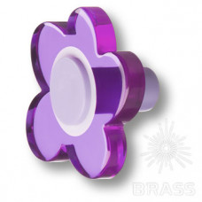 Ручка-кнопка детская коллекция, выполненная в форме цветка с пятью лепестками,цвет фиолетовый