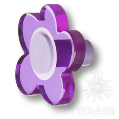 Ручка-кнопка детская коллекция, выполненная в форме цветка с пятью лепестками,цвет фиолетовый
