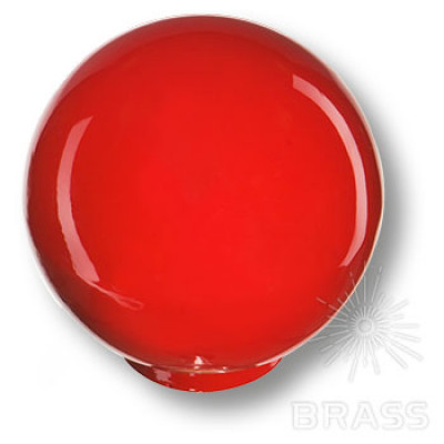Ручка кнопка детская коллекция , выполнена в форме шара, цвет красный глянцевый