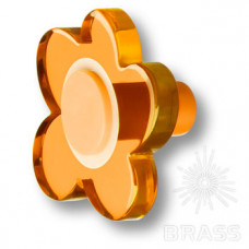 Ручка-кнопка детская коллекция, выполненная в форме цветка с пятью лепестками, цвет оранжевый