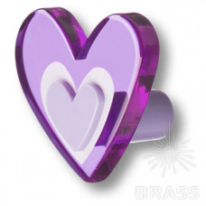 Ручка-кнопка в форме сердца, цвет фиолетовый