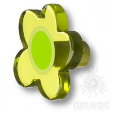Ручка-кнопка детская коллекция, выполненная в форме цветка с пятью лепестками, цвет зеленый