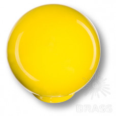 Ручка кнопка детская коллекция , выполнена в форме шара, цвет желтый глянцевый