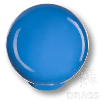Ручка кнопка детская коллекция , выполнена в форме шара, цвет голубой глянцевый