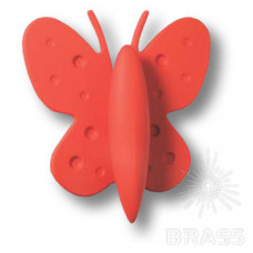Ручка кнопка детская, бабочка красная 32 мм