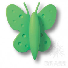 Ручка кнопка детская, бабочка зеленая 32 мм