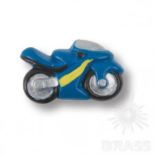 Ручка кнопка детская, мотоцикл синий