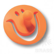 Ручка кнопка детская, рожица оранжевая