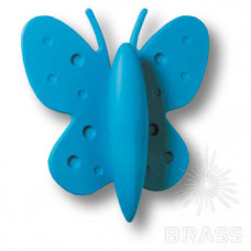 Ручка кнопка детская, бабочка синяя 32 мм
