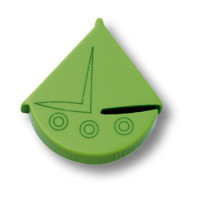 Ручка кнопка детская, кораблик зеленый