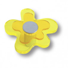 Ручка кнопка детская, цветок желтый
