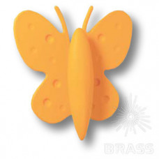 Ручка кнопка детская, бабочка желтая 32 мм