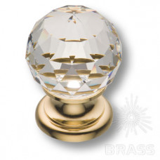 Ручка кнопка с кристаллом swarovski эксклюзивная коллекция, глянцевое золото
