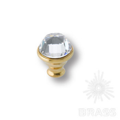 Ручка кнопка с кристаллом swarovski эксклюзивная коллекция, глянцевое золото