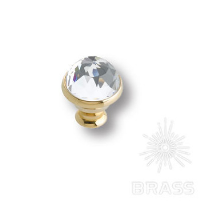 Ручка кнопка с кристаллом swarovski эксклюзивная коллекция, глянцевое золото