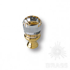 Ручка кнопка с кристаллом swarovski эксклюзивная коллекция, глянцевое золото