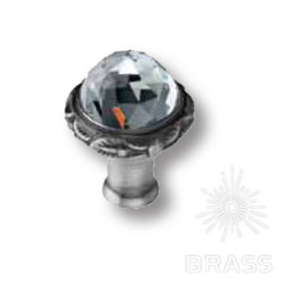 Ручка кнопка с кристаллом swarovski эксклюзивная коллекция, никель