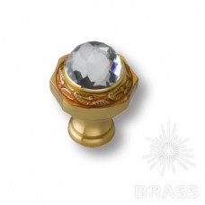 Ручка кнопка с кристаллом swarovski эксклюзивная коллекция, матовое золото