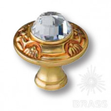 Ручка кнопка с кристаллом swarovski эксклюзивная коллекция, матовое золото