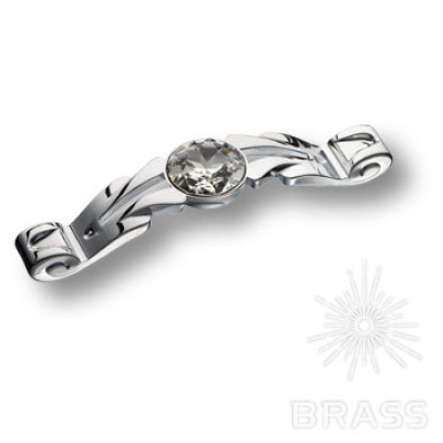 Ручка скоба с кристаллами swarovski эксклюзивная коллекция, глянцевый хром 96 мм