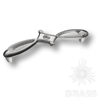 Ручка скоба с кристаллами swarovski эксклюзивная коллекция глянцевый хром 96 мм