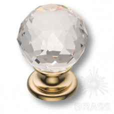 Ручка кнопка с кристаллом эксклюзивная коллекция, глянцевое золото