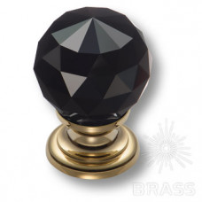 Ручка кнопка с черным кристаллом эксклюзивная коллекция, глянцевое золото