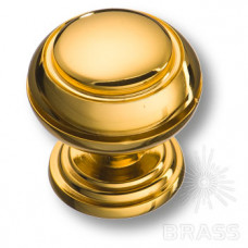 Ручка кнопка латунь, современная классика, глянцевое золото