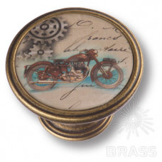 Ручка кнопка - classic bikes, старая бронза