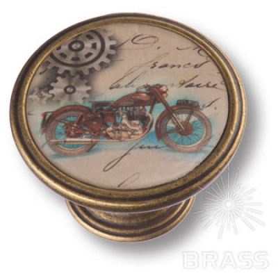 Ручка кнопка - classic bikes, старая бронза