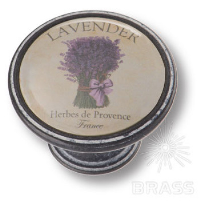 Ручка кнопка - lavender, лаванда, старое серебро