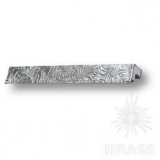 Ручка скоба эксклюзивная коллекция, серебряная кожа с растительным орнаментом