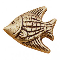 Ручка кнопка рыбка морская коллекция, старая бронза