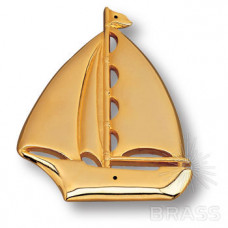 Накладка декоративная в форме парусника морская коллекция, глянцевое золото