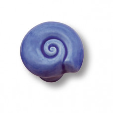 Ручка кнопка ракушка керамическая морская коллекция, цвет синий