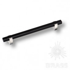 Ручка скоба, глянцевый хром с чёрной вставкой 160 мм