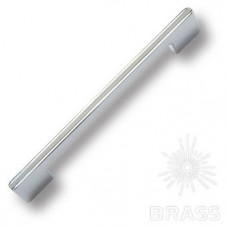 Ручка скоба модерн, глянцевый хром с серой вставкой 160 мм
