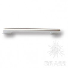 Ручка скоба модерн, глянцевый хром с белой вставкой 160 мм