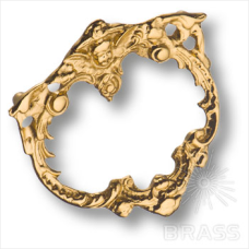 Ручка кольцо латунь, глянцевое золото 64 мм