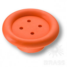 Ручка кнопка детская, пуговица оранжевая