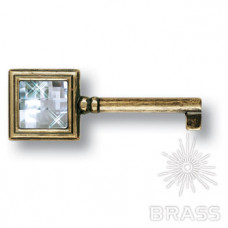 Ключ мебельный с кристаллом swarovski, античная бронза