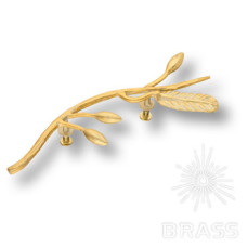 90094-АС Мзл Ручка мебельная скоба "Oliva Branch" правая, слоновая кость с патиной мраморное золото