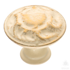 Ручка кнопка, слоновая кость с позолотой