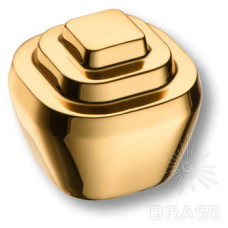 Ручка кнопка Геометрия, глянцевое золото 16 мм