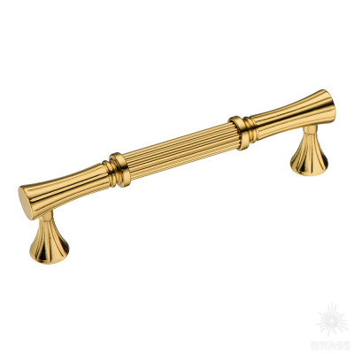 Ручка скоба, глянцевое золото 128 мм